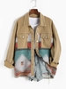 Veste Lâche Panneau en Denim à Imprimé Ethnique Aztèque L Multi f