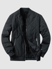 Veste Matelassée avec Poche Zippée à Doublure en Laine S Noir