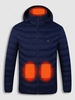 Veste Matelassée Chaude à Capuche Thermique 9 Zones Chauffage Electrique Recharge USB (Hors Batterie) M Bleu profond