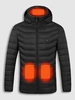 Veste Matelassée Chaude à Capuche Thermique 9 Zones Chauffage Electrique Recharge USB (Hors Batterie) M Noir