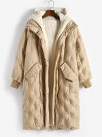 Veste Matelassée Doudoune à Capuche de Canard Blanc de Haute Qualité Xl Café