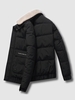 Veste Matelassée Duveteux à Col Mandarin avec Lettres Xs Noir