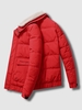 Veste Matelassée Duveteux à Col Mandarin avec Lettres Xs Rouge