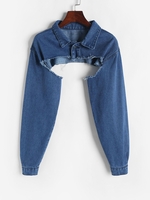 Veste Superposée Surdimensionnée en Denim S Bleu
