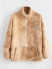 Veste Teintée Zippée en Fausse Fourrure Teddy M Café lumière