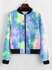 Veste Teintée Zippée en Velours Côtelé L Bleu