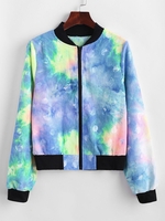Veste Teintée Zippée en Velours Côtelé L Bleu