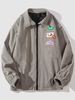 Veste Texturée Zippée Contrastée Jointive Xl Gris foncé