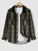 Veste Zigzag en Velours Côtelé à Manches Longues avec Poche M Multi b