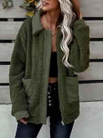 Veste Zippée à Goutte Epaule avec Poche M Vert profond