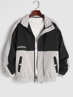 Veste Zippée à Imprimé Lettre en Blocs de Couleurs Xs Noir