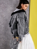 Veste Zippée avec Poche à Doublure en Fausse Laine en Denim M Noir