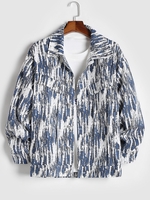 Veste Zippée Décontractée Au Lavage de Neige M Bleu