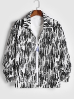 Veste Zippée Décontractée Au Lavage de Neige S Noir