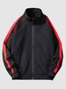 Veste Zippée en Blocs de Couleurs à Manches Raglan avec Poches M Noir