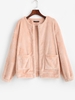 Veste Zippée Fourrée avec Poche en Avant S Rose clair