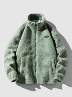 Veste Zippée Fourrée en Fausse Laine D