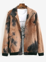 Veste Zippée Teintée en Laine L Café