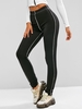 Women Sports Legging Cousu à Taille Haute M Noir