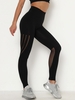 Women Sports Legging de Gym Ajouré Séchage Rapide sans Couture M Noir