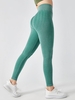 Women Sports Legging de Sport à Taille Haute à Volants L Vert profond