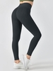 Women Sports Legging de Sport à Taille Haute à Volants S Noir