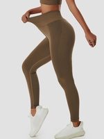 Women Sports Legging de Sport de Course Moulant à Taille Haute L Café profond