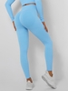 Women Sports Legging de Sport Plissé Côtelé M Bleu clair
