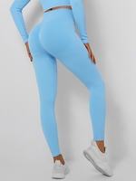 Women Sports Legging de Sport Plissé Côtelé M Bleu clair