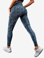 Women Sports Legging de Yoga de Sport Camouflage Imprimé Partout à Taille Haute S Noir