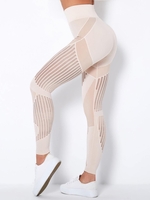 Women Sports Legging de Yoga Jointif en Tricot Absorbant S Café lumière