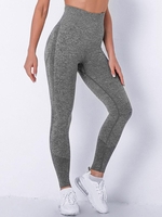 Women Sports Legging de Yoga Respirant Tricoté sans Couture M Gris