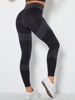 Women Sports Legging de Yoga sans Couture à Taille Haute S Noir