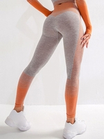 Women Sports Legging Moulant Tricoté Séchage Rapide à Taille Haute S Orange