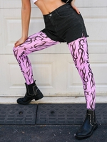 Women Sports Leggings à Taille Haute en Maille S Violet clair