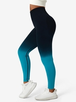 Women Sports Leggings de Yoga Ombre à Taille Haute S Bleu