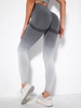Women Sports Leggings de Yoga Ombre sans Couture à Taille Élastique M Gris