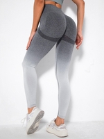Women Sports Leggings de Yoga Ombre sans Couture à Taille Élastique M Gris