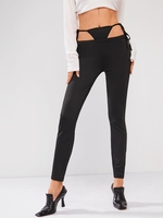 Women Sports ZAFUL Legging Moulant à Taille Haute avec G-string S Noir