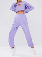 ZAFUL 3 Pièces Ensemble de Survêtements Multi-couches Pour Femme L Violet clair