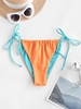 ZAFUL Bas de Bikini à Bretelle Nouée Contrasté S Orange