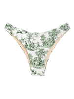 ZAFUL Bas de Bikini à Imprimé Toile De Jouy S Blanc