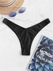 ZAFUL Bas de Bikini à Jambe Haute M Noir