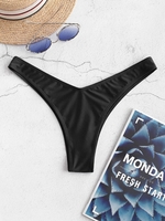 ZAFUL Bas de Bikini à Jambe Haute M Noir