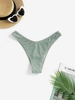 ZAFUL Bas de Bikini Brillant à Jambe Haute à Paillettes L Vert clair