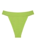 ZAFUL Bas de Bikini Brillant Métallisé à Jambe Haute M Vert