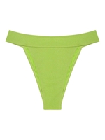 ZAFUL Bas de Bikini Brillant Métallisé à Jambe Haute M Vert