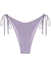 ZAFUL Bas de Bikini Brillant Métallisé Noué à Côté S Pourpre