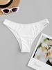 ZAFUL Bas de Bikini Côtelé à Coupe Basse L Blanc