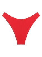 ZAFUL Bas de Bikini Côtelé à Coupe Haute L Rouge